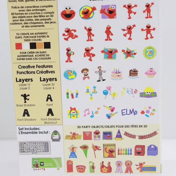 Sesame Street Cricut Elmo's Party Activity Cartridge 50 Layered Shapes 3D - Picture 4 of 4